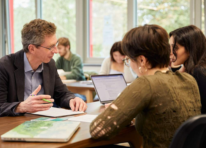 University of York lecturer and students take part in a classroom-based seminar